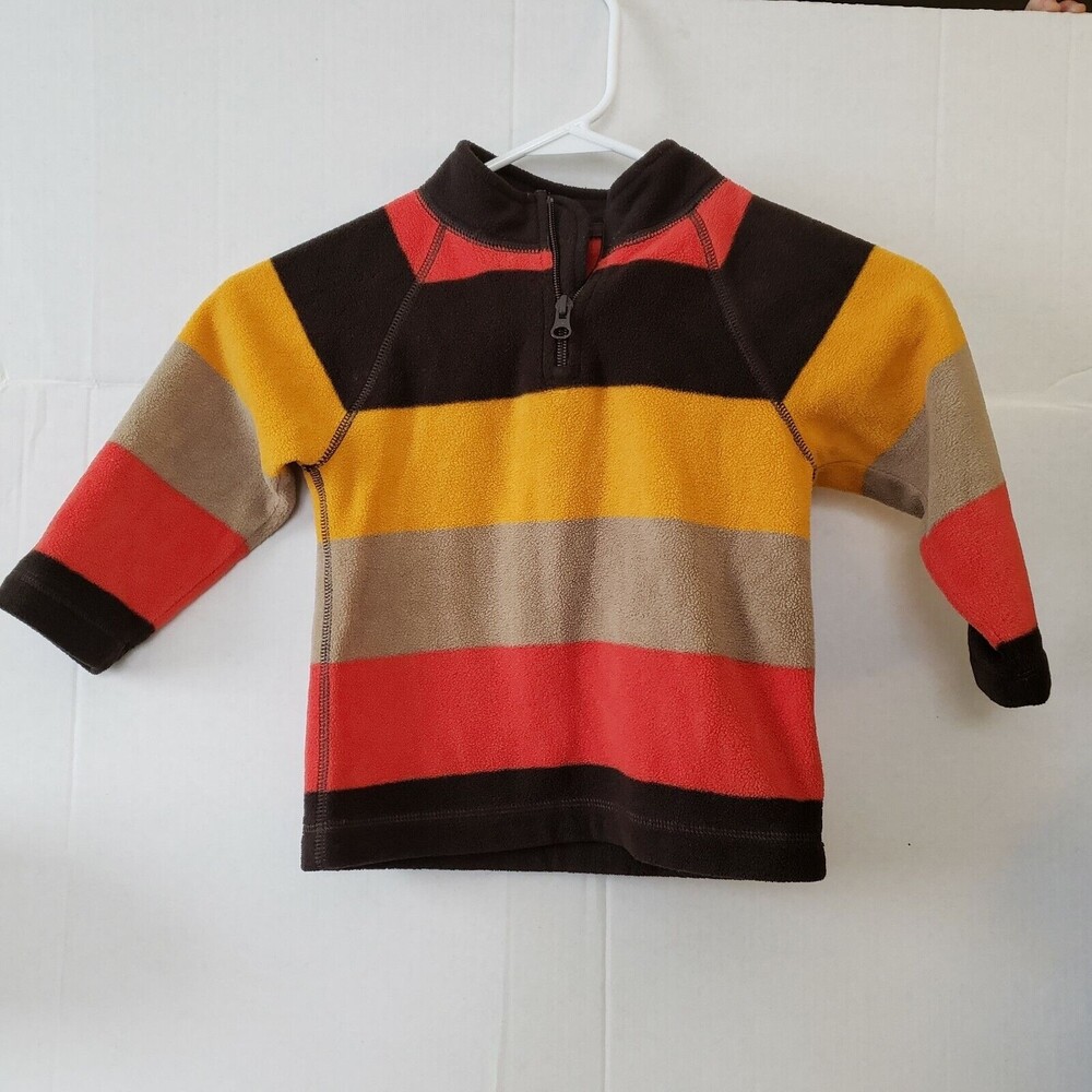 Baby Gap Kids Brown Orange Tan Yellow Stripe Shirt Sweater Boys 3 years EUC